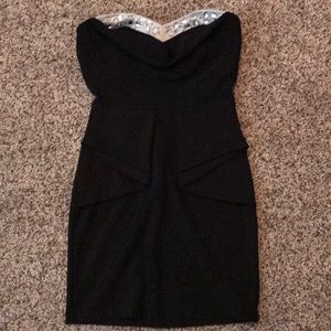 A black and silver cocktail dress